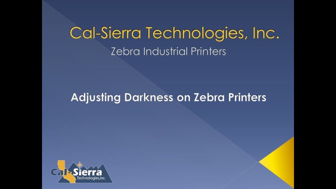 How to Adjust Darkness on Zebra Industrial Printers YouTube