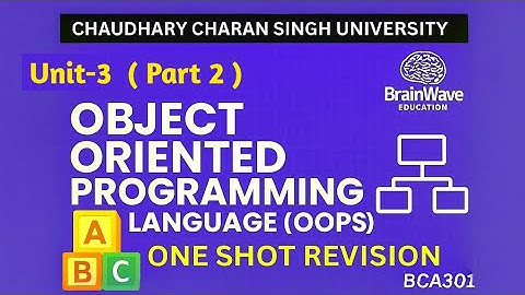 CCSU BCA 3rd Sem | OOPS Unit-3 (Part 1) Full Revision | One Shot | Exam Preparation 