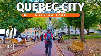 4K Early Autumn Quebec City Walking Tour  🇨🇦🍁 | Vieux-Québec & Petit-Champlain with Captions