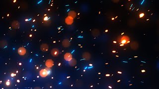 Bright Flying Orange And Blue Sparks Background Video | Footage | Screensaver