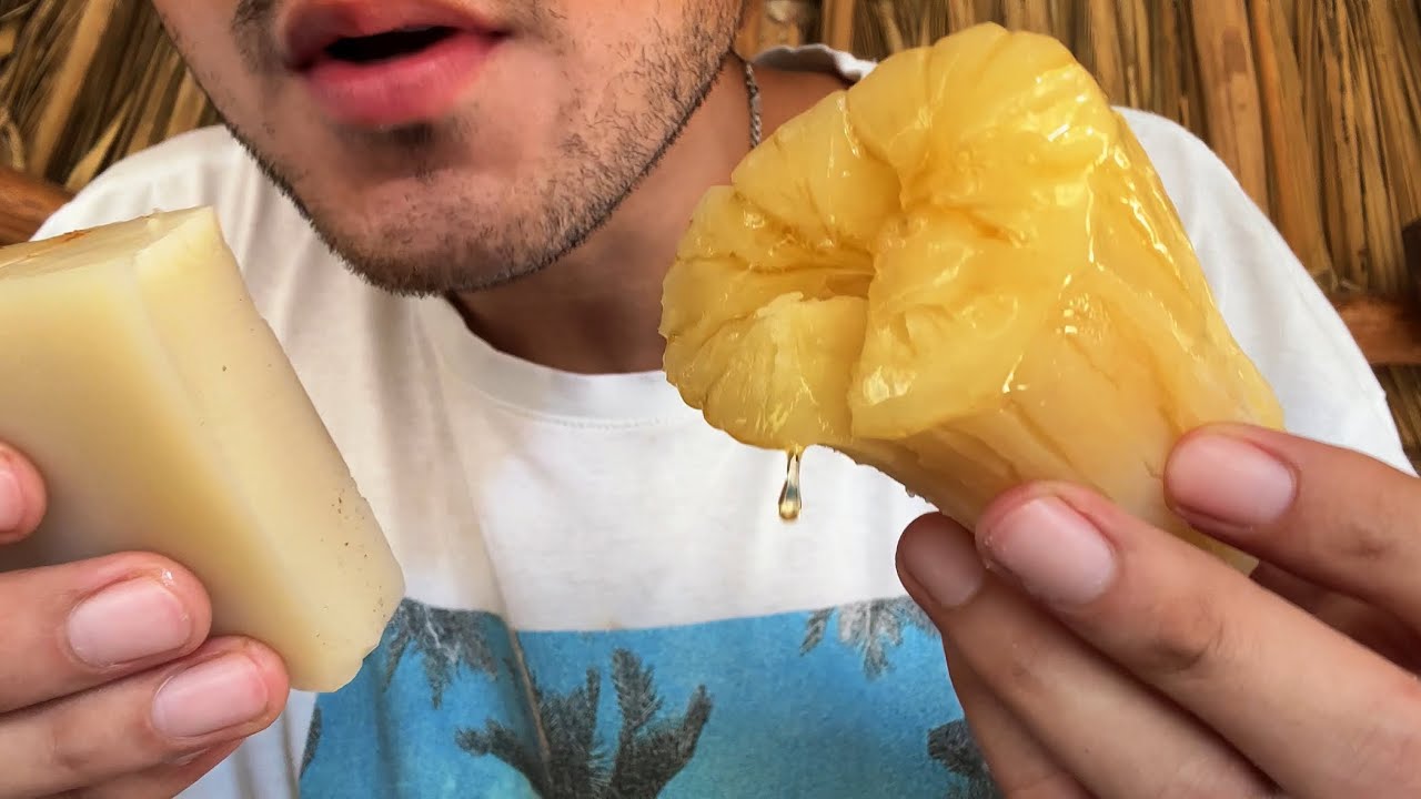ASMR comiendo Yuca🍯🐝 & Cremita de Coco 🥥🌴 Sonidos Dulces y Chiclosos.
