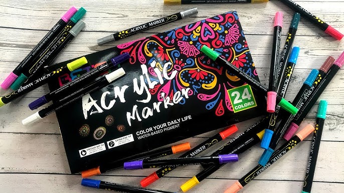 Arrtx 32 Colors Sketching Markers Dual Brush Acrylic Paint Marker