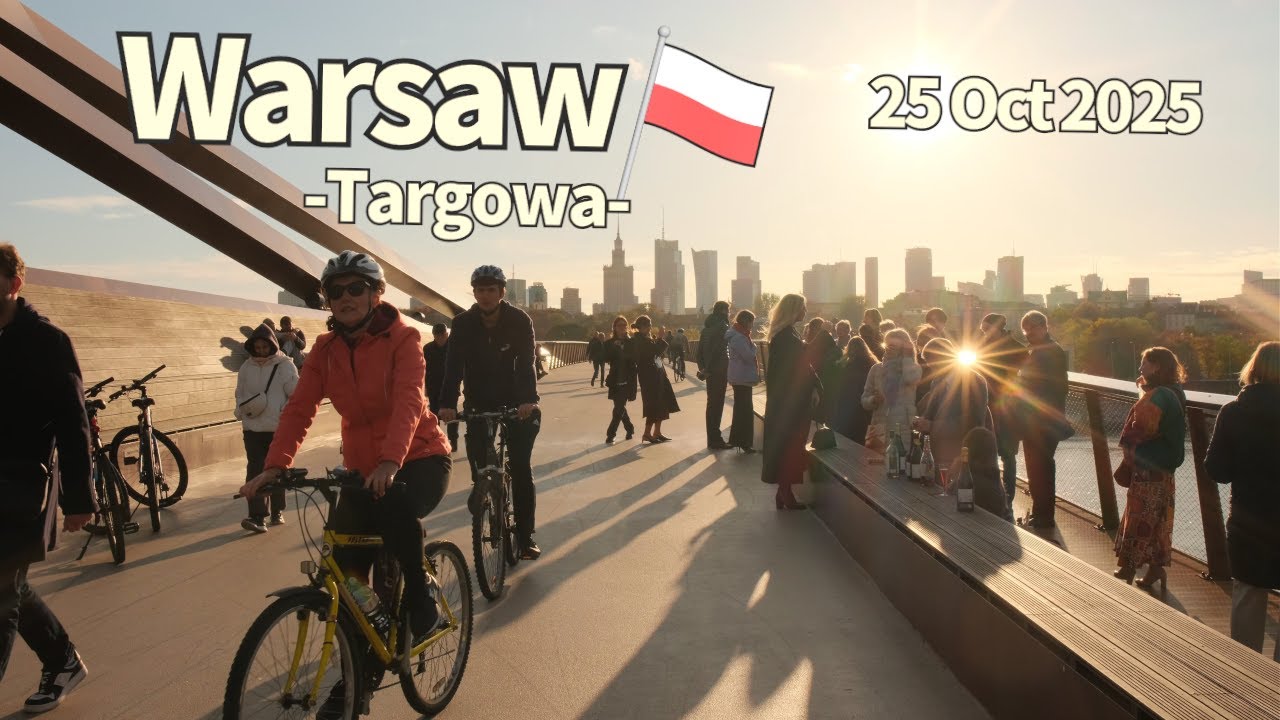 Autumn Walk Warsaw Targowa Poland - 25 October 2025 | Walking Tour