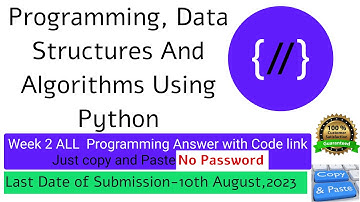 NPTEL: Programming ,Data Structures and Algorithm Using Python week 2 programming Ans with code link