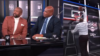 Chuck & Kenny told Shaq he couldn’t dunk anymore then he did this 😂