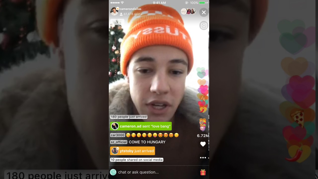 Cameron Dallas live on Live.ly Part 1 January 1 2017