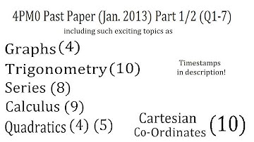 Edexcel Further Pure Maths IGCSE Past Papers | Jan 2013 P1 Q1-7