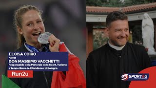 Eloisa Coiro e Don Massimo Vacchetti: resp. Past. dello Sport dell’Arcidiocesi di Bologna a Run2u