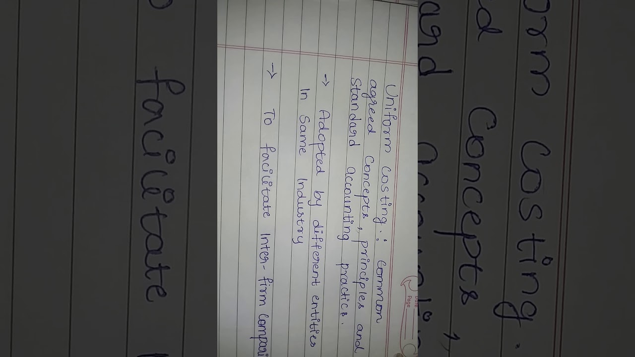 Meaning of uniform costing ugc net YouTube