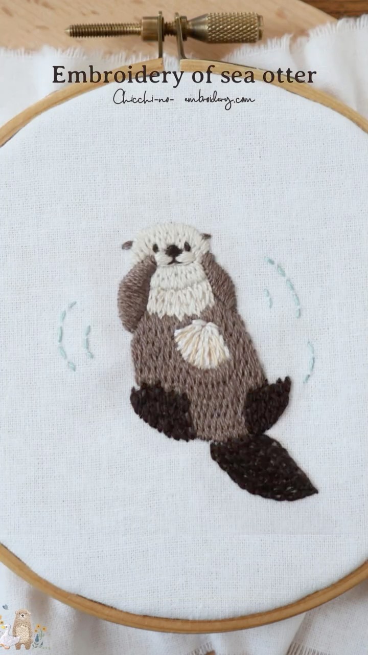 Sea Otter Embroidery (Short Version) - YouTube