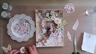 Mixed Media vintage canvas - #26 Tutorial video