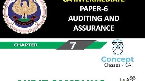 CA Inter | Paper 6 | Auditing and Assurance | CH 7 Audit Sampling - Concept revision class