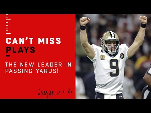Drew Brees Breaks All-Time Passing Yards Record on 62-Yd TD Bomb!!!