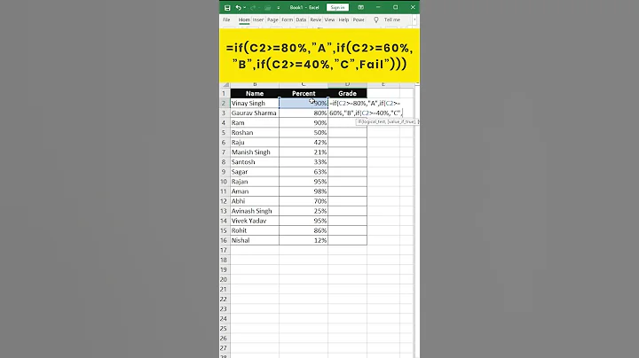 Grade formula in Excel | How to Calculate Grade use Microsoft Excel 💻 MS Excel