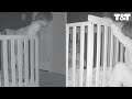 Boy escapes crib to comfort crying little brother back to sleep