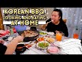 KOREAN BBQ PORK BELLY WRAPS FEAST AT HOME (COOKING + EATING) MUKBANG 먹방 EATING SHOW!