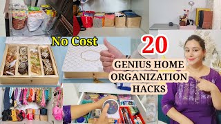 20 NO COST GENIUS HOME HACKS & KITCHEN ORGANIZATION IDEAS,DIY💡पैसे खर्च किए बिना घर को करें ऑर्गनाइज