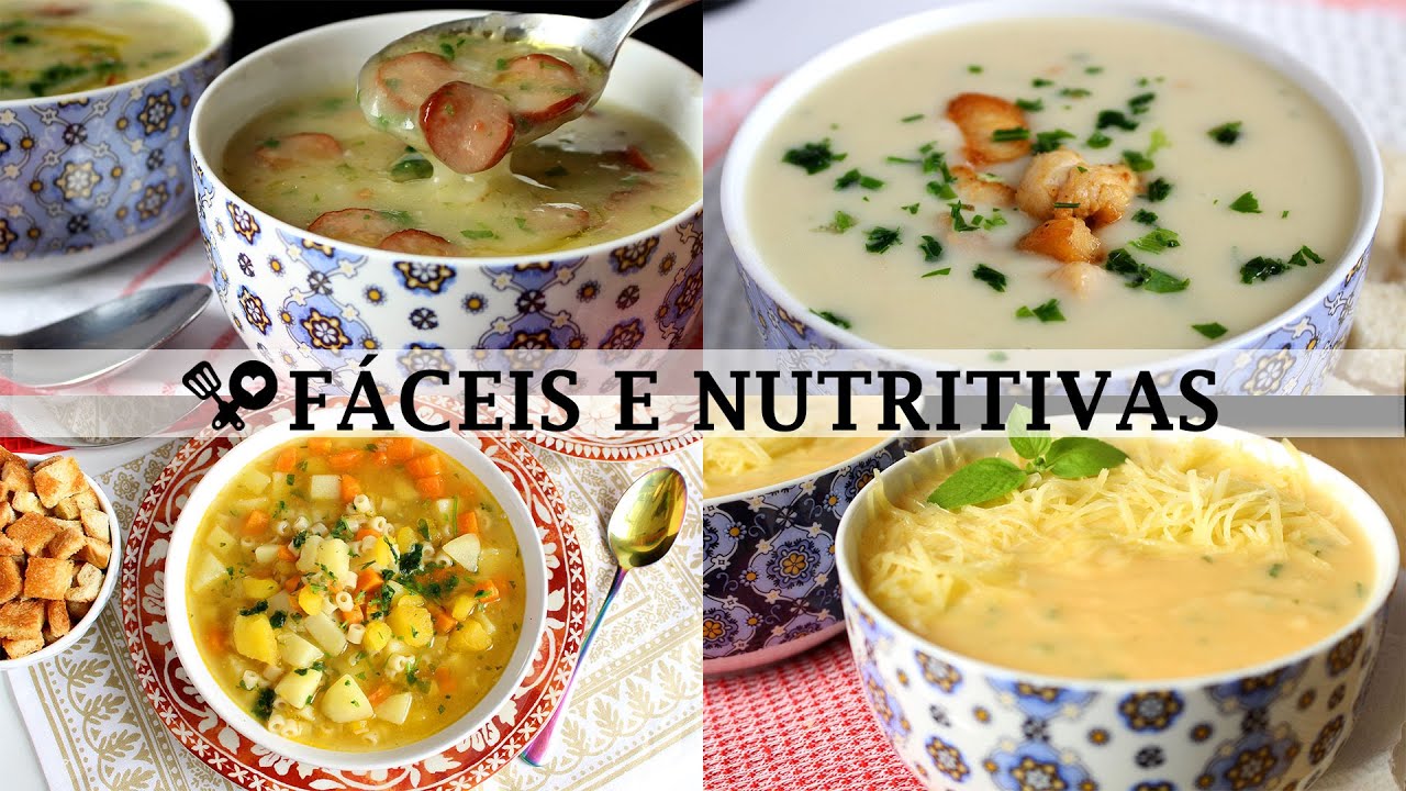 4 SOPAS DELICIOSAS, FÁCEIS E NUTRITIVAS – RECEITAS QUE AMO