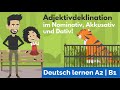Deutsch lernen A2, B1 | Papa! Wie heisst das Tier mit den grossen Zähnen? | Adjektivdeklination