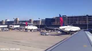 Timelapse of pushback, taxi, takeoff on Delta flight from MSP