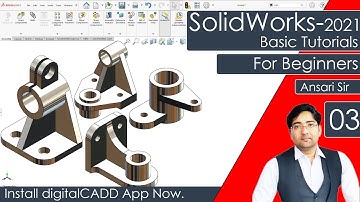 SolidWorks Tutorial for Beginners | SolidWorks Full Course In Hindi | DigitalCADD App | Ansari Sir.