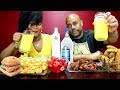 DRINKS & APPETIZERS MUKBANG! HOG CRACKLINS, FRIED SHRIMP, SALMON BURGERS,FRIED PORK CHOPS & MORE!