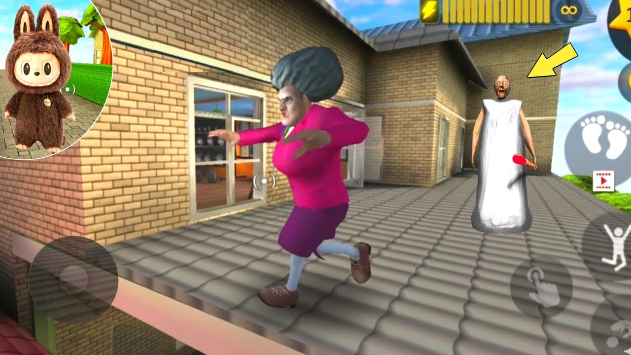 Страшная учительница 3D - Мисс Т. забегает в дом. Забавная шутка 😱