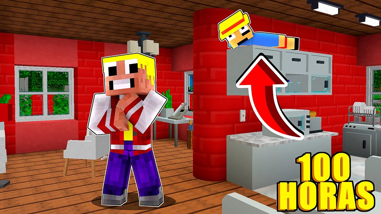 ME ESCONDI 100 HORAS EN LAS CASAS DE MIS AMIGOS EN MINECRAFT 😱