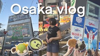 Japan vlog  exploring Osaka, Shinsaibashi shopping, Dotonbori, lots of food