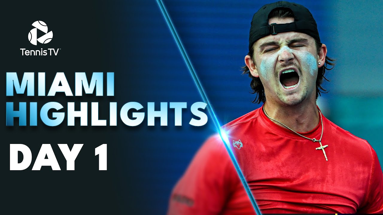 Murray Plays Lajovic; Isner and Bublik In Action Miami 2023 Highlights Day 1