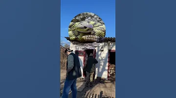 Наши камеры сняли как во двор пробралась змея…
