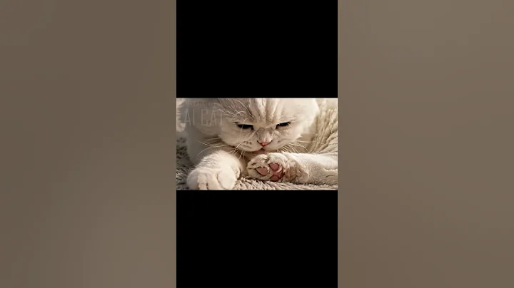 Video 9717831: white persian cat's grooming