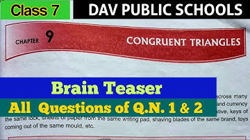 DAV class 7 maths chapter 9 Brain Teaser Q.N. 1 and 2