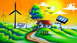 save energy drawing/energy conservation Drawing/clean energy green energy drawing/renewable energy