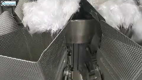 Industrial fiber material combination weighing system vertical bag packaging machine running video