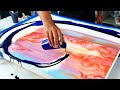 Gorgeous Ocean Sunset Wave! - Abstract Acrylic Pour Painting - Fluid Acrylic Pouring
