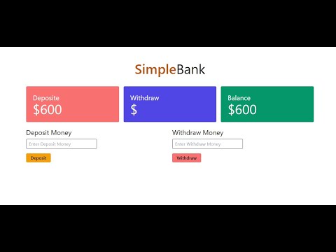 Javascript Simple Banking Project Part-2 - YouTube