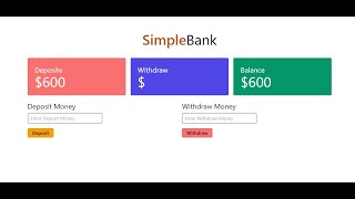 Javascript Simple Banking Project Part-2