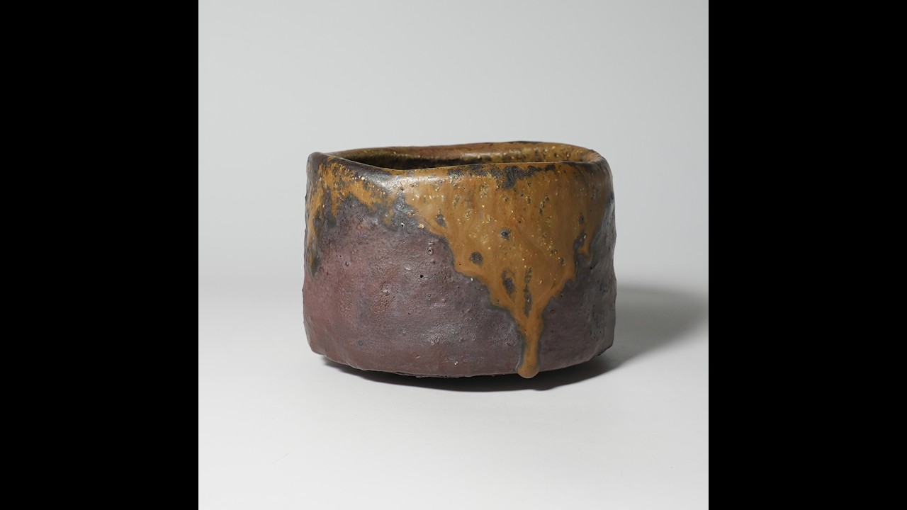 Blue Bizen matcha chawan teabowl. Mitsuhiro Kaneshige. 青備前茶碗
