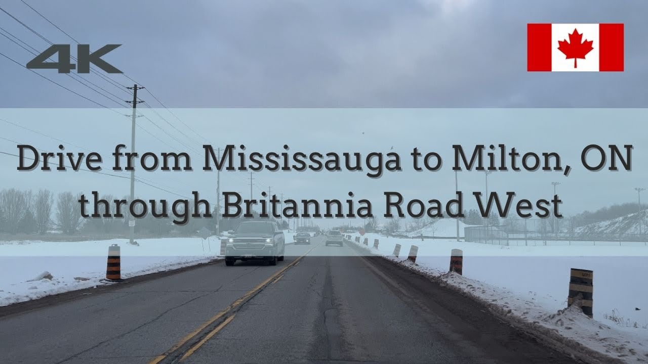 Drive from Mississauga to Milton, Ontario through Britannia Road West