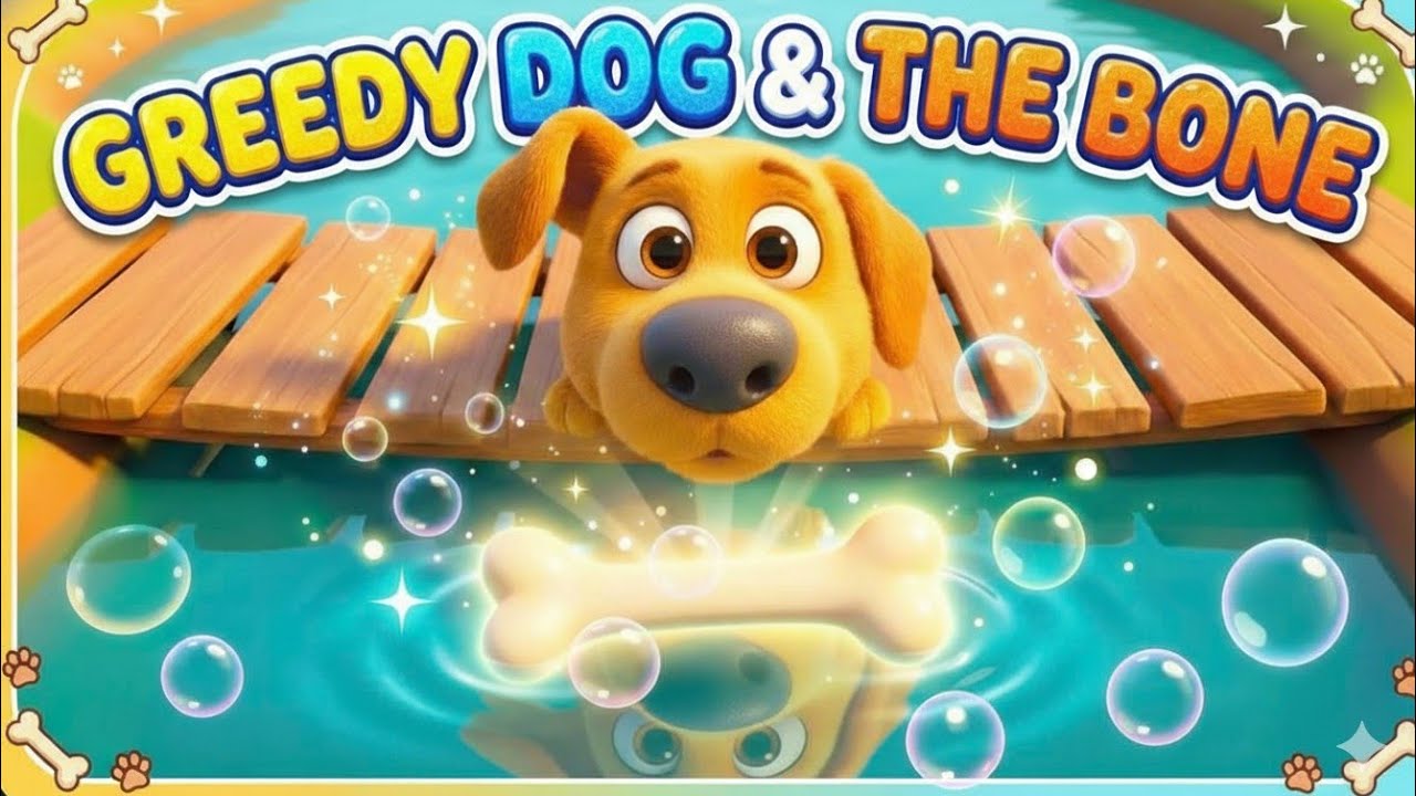Greedy Dog and the Bone 🐶 | Moral Story Song for Kids | Toddler Animation | Sing-Song