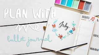 PLAN WITH ME | July 2019 Bullet Journal | Watercolours & Mid-year goal check-in