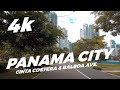 Panama City 4K. Walking around Cinta Costera, Balboa Ave. and Parque Urracá.