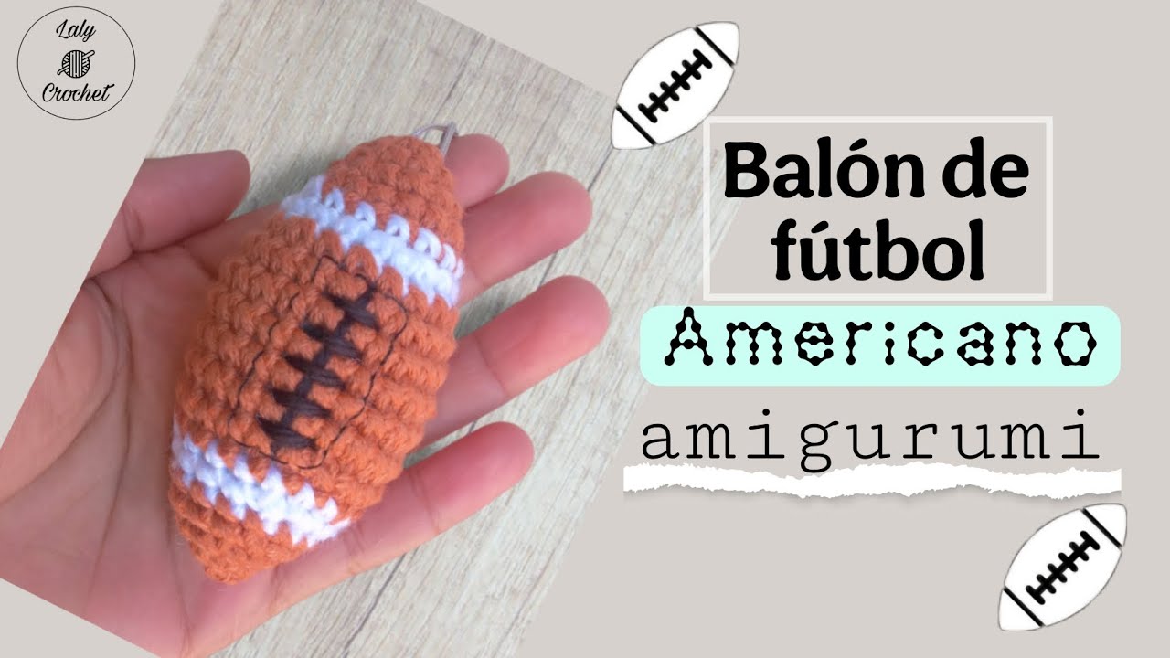 Balón de fútbol AMERICANO amigurumi 8cm