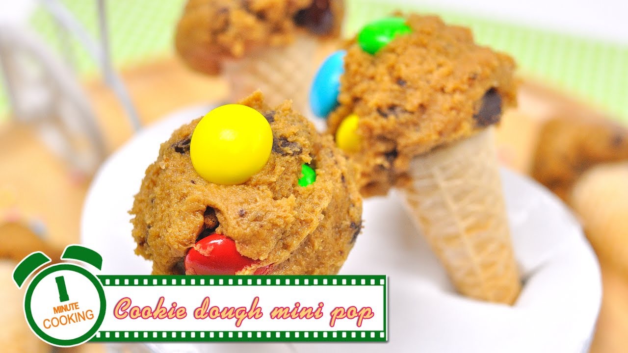 คุกกี้โดว์มินิป๊อบ - คุกกี้สูตรไม่อบ | Cookie Dough Mini Pop | 1 Minute Cooking