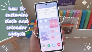 how to customize calendar and clock widgets on android 🌴 aesthetic phone customization 🌊