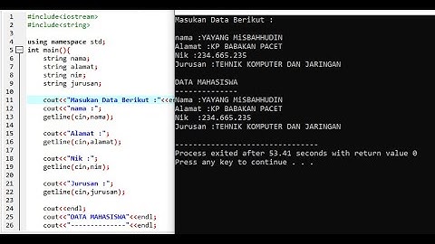 Program C++ Input Data Mahasiswa