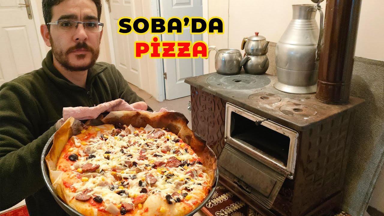 Soba'da PİZZA Nasıl yapılır. #köydeyaşam #köyhayatı #köyvlog