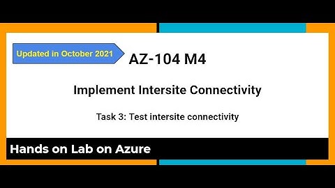 AZ 104 M5 Intersite Connectivity   Task 3 Test intersite connectivity - hands on Lab Azure