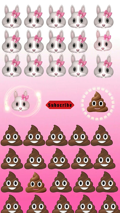 'Spot the Odd Bunny & Poop Emoji! 🐰💩 Can You Find Them All?'#EmojiPuzzle #SpotTheDifference